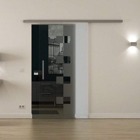 SoftClose-Glasschiebetür Design Würzburg LEVIDOR ProfiSlide Schienensystem