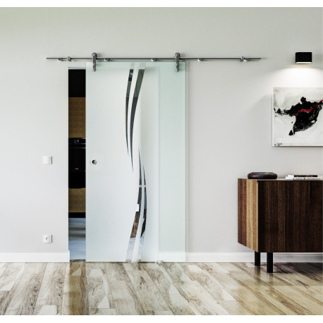 Glasschiebetür Edelstahl-Beschlag Levidor Design Amsterdam
