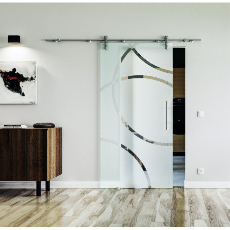 Glasschiebetür Edelstahl-Beschlag Levidor Design Düsseldorf