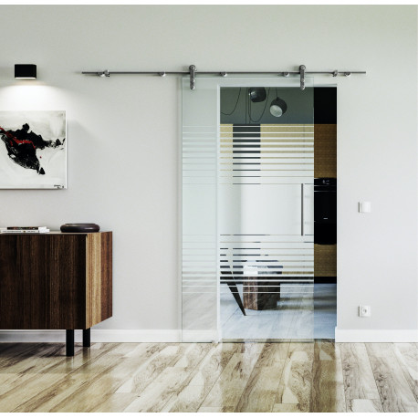 Glasschiebetür Edelstahl-Beschlag Levidor Design Landshut